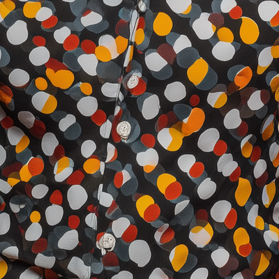 Stephen | Men'S Summer Fashion Polka Dot Printed Cotton Blended Short Sleeve Shirt