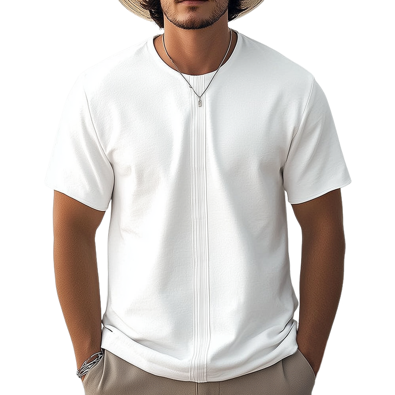 Marvin | Men'S Summer Basic Solid Color Cotton Round Neck T-Shirt