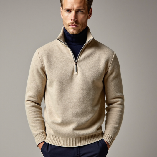 Ludovico® | Quarter Zip Turtleneck Sweater