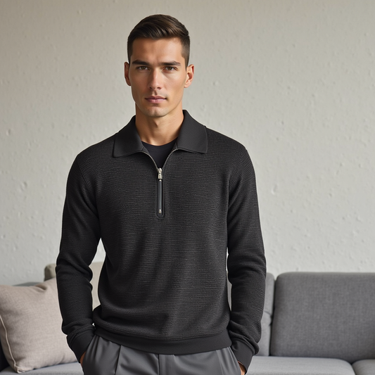 Marcial® | Waffle Half-Zip Polo
