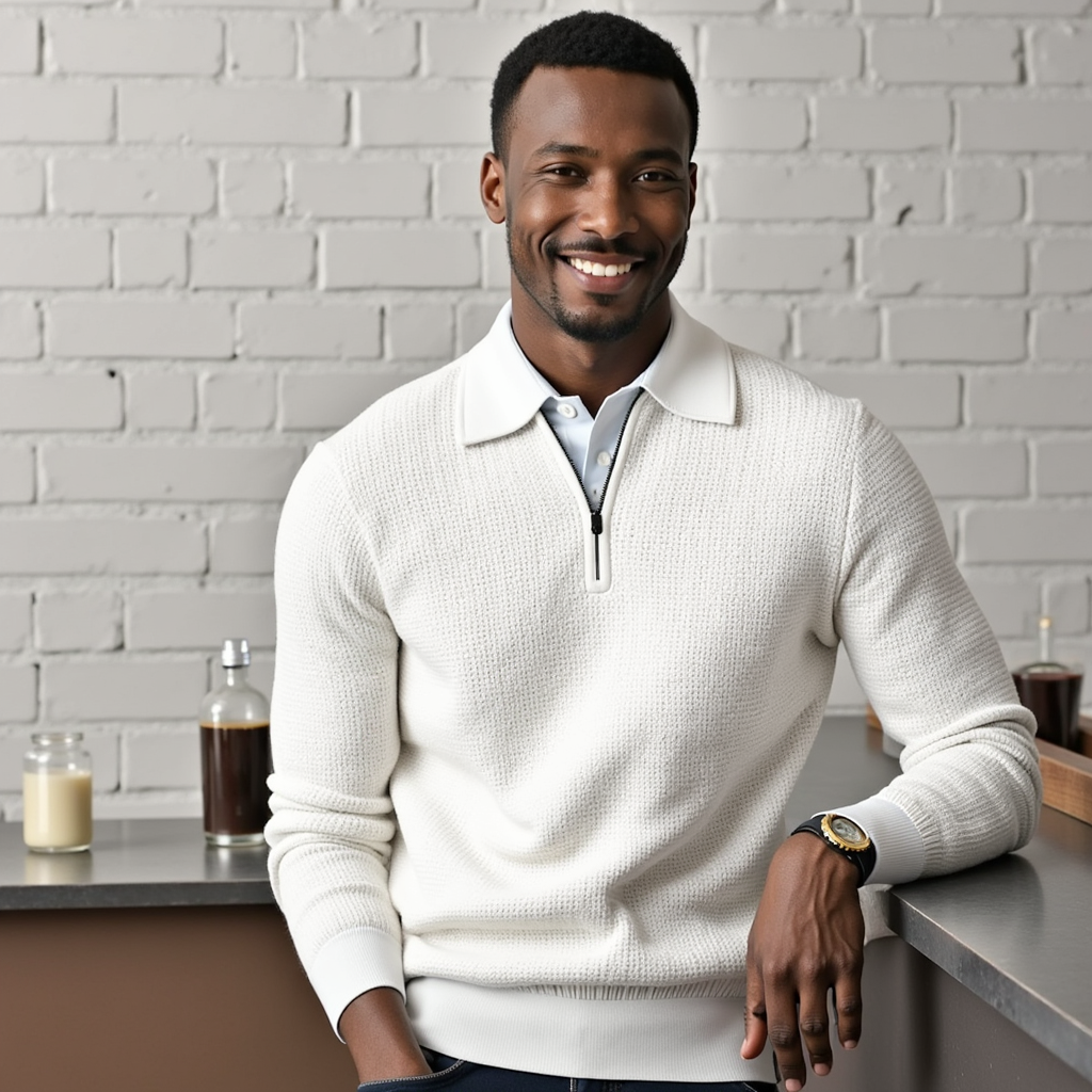 Marcial® | Waffle Half-Zip Polo