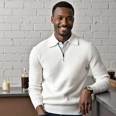 Latif® | Waffle Half-Zip Polo