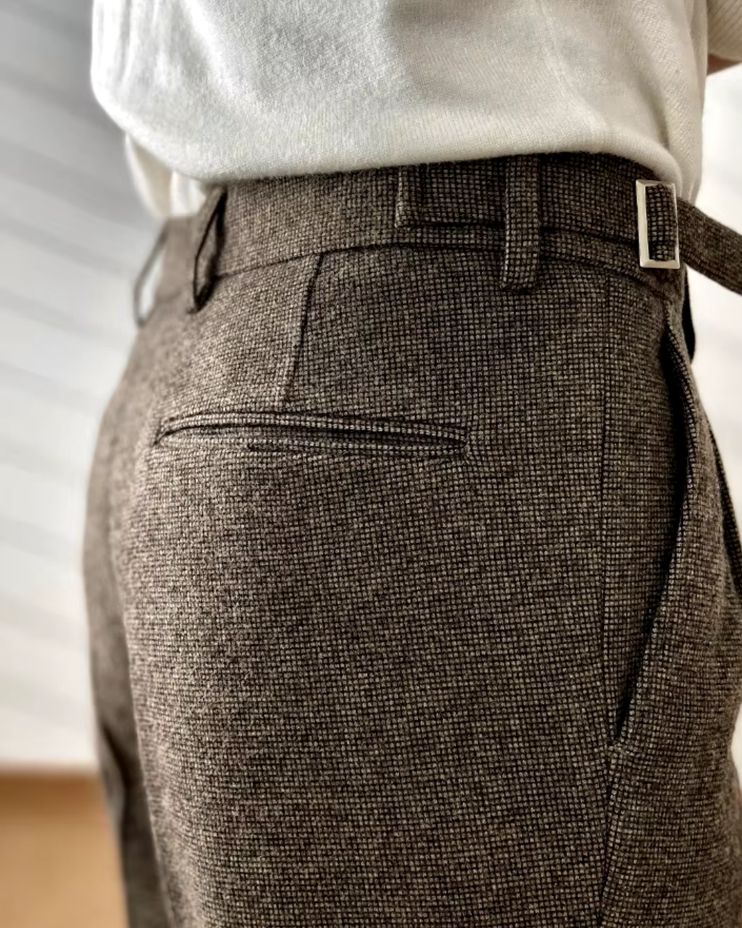 Caleb® | Textured Pleated Trousers