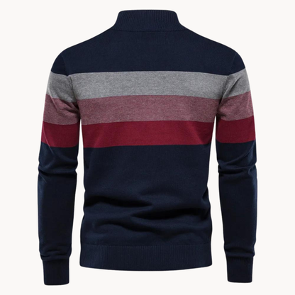 Pelayo® | Striped Quarter Zip Sweater