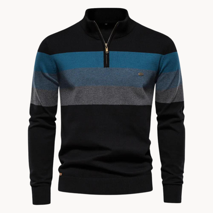 Pelayo® | Striped Quarter Zip Sweater