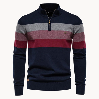 Pelayo® | Striped Quarter Zip Sweater