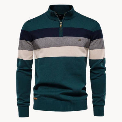 Pelayo® | Striped Quarter Zip Sweater