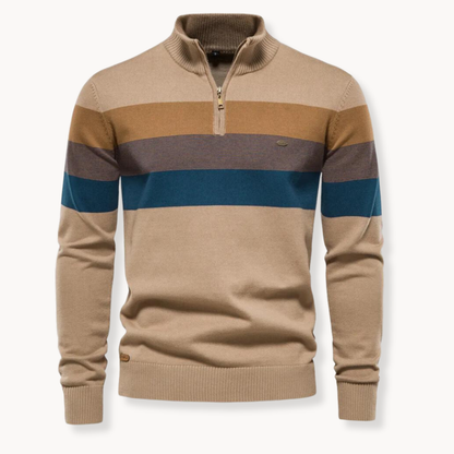 Pelayo® | Striped Quarter Zip Sweater