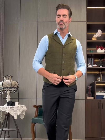 Liberato® | Check Patterns Wool Waistcoat