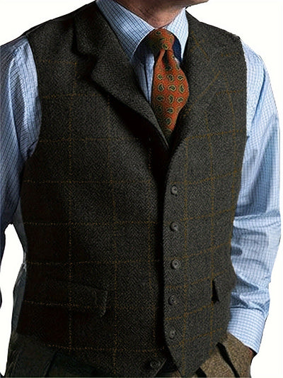 Liberato® | Check Patterns Wool Waistcoat