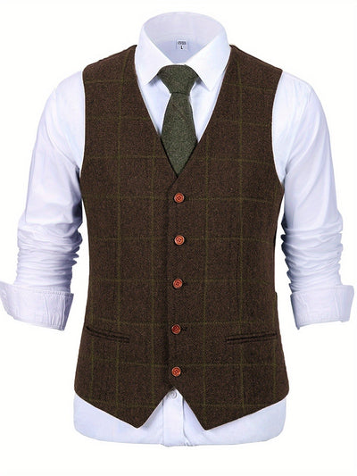 Liberato® | Check Patterns Wool Waistcoat