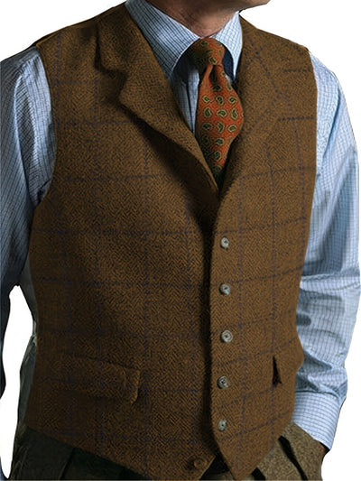 Liberato® | Check Patterns Wool Waistcoat