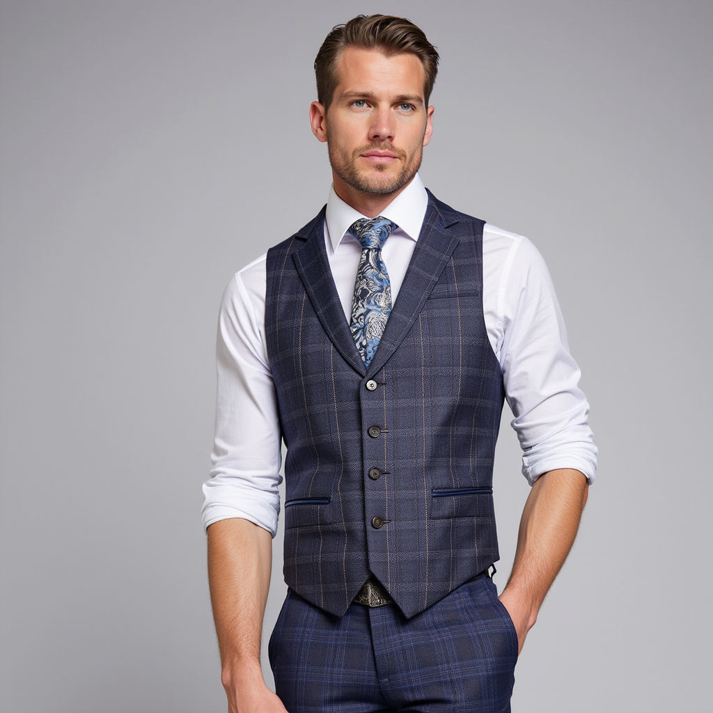 Liberato® | Check Patterns Wool Waistcoat
