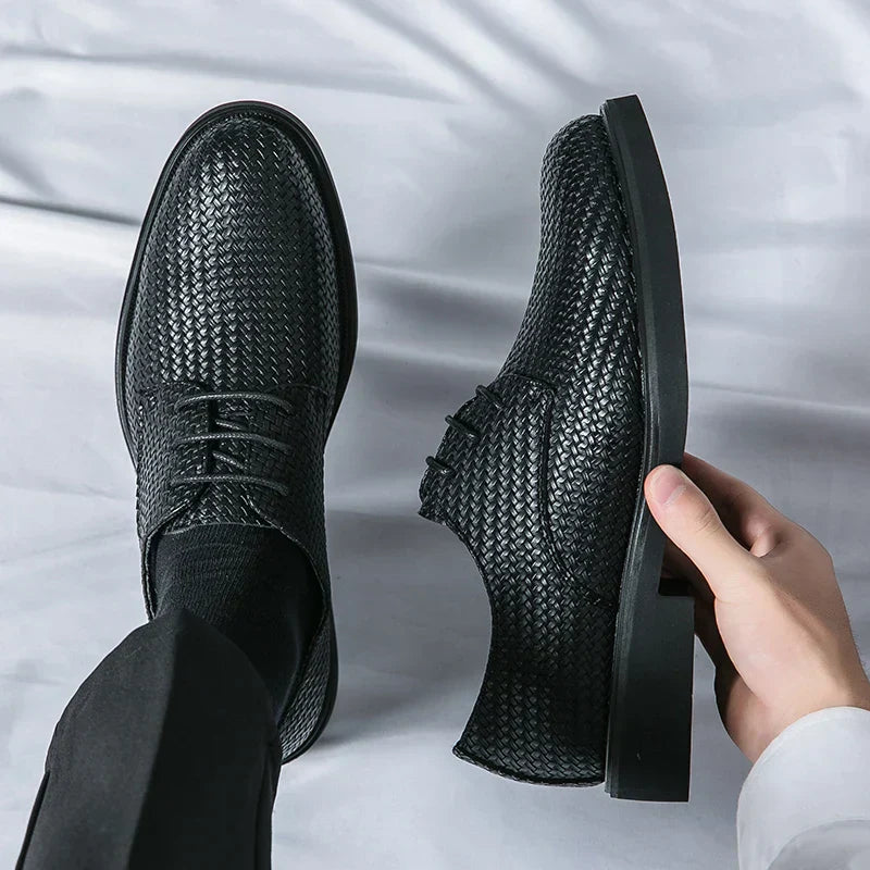 Koby® | Textured Leather Oxford Shoes