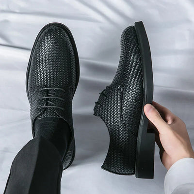 Koby® | Textured Leather Oxford Shoes