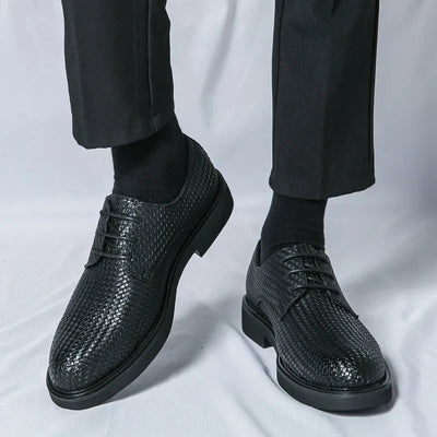 Koby® | Textured Leather Oxford Shoes