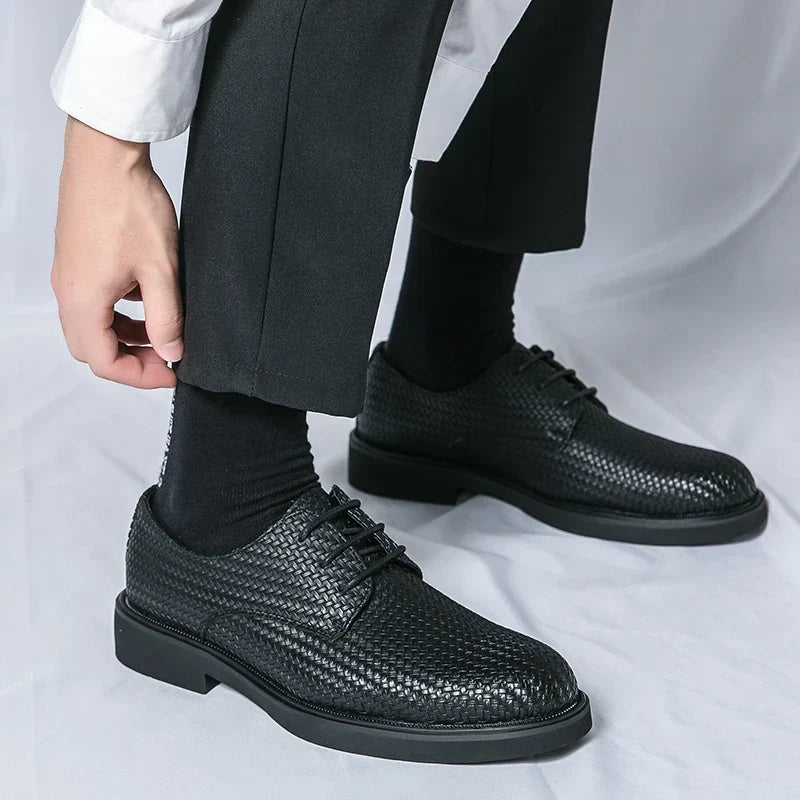 Koby® | Textured Leather Oxford Shoes