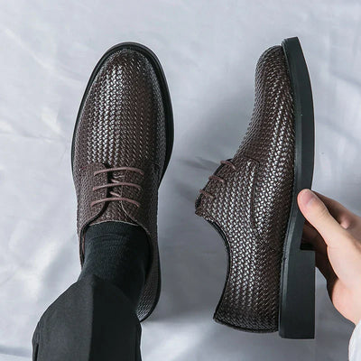 Koby® | Textured Leather Oxford Shoes