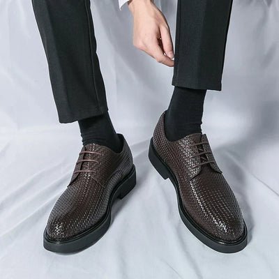 Koby® | Textured Leather Oxford Shoes