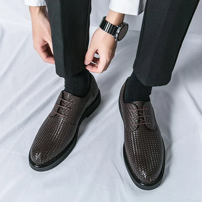 Koby® | Textured Leather Oxford Shoes