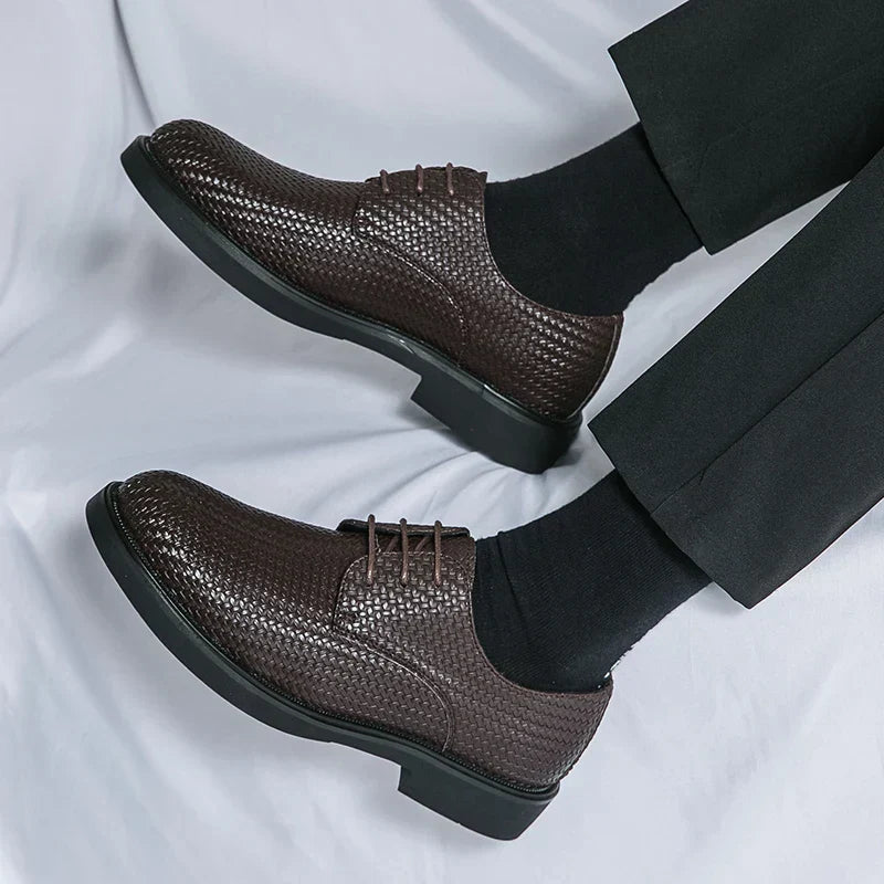 Koby® | Textured Leather Oxford Shoes