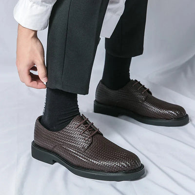 Koby® | Textured Leather Oxford Shoes