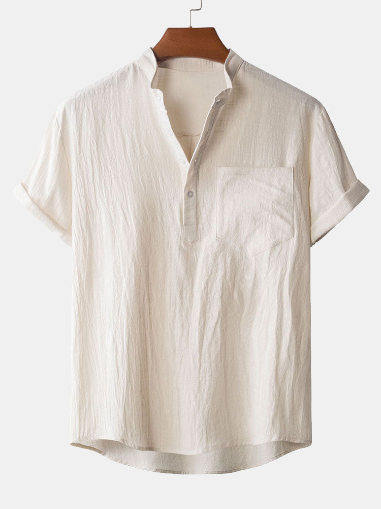 Amaan® | Henry Collar Shirt With Pocket