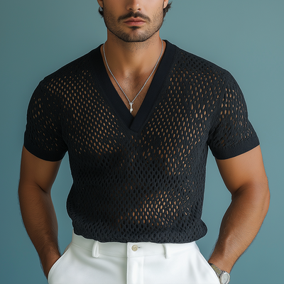 Shawn | Men'S Summer Fashion Knitted Mesh Short Sleeve T-Shirt
