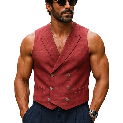 Cristian | Men'S Summer Fashion Slub Linen Vest