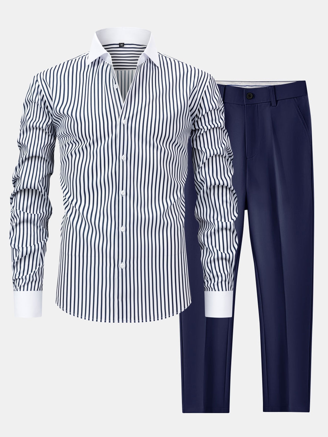 hola WINCHESTER STRIPED SHIRT & SLIM FIT TROUSERS