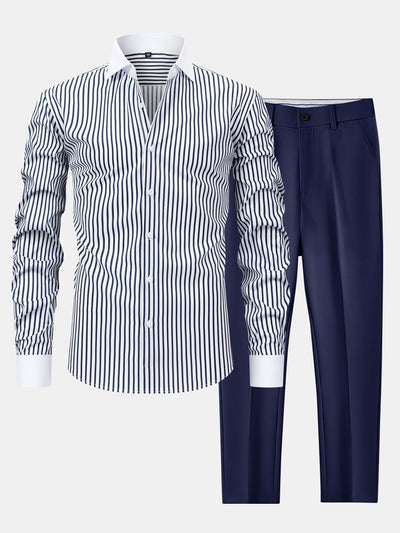 hola WINCHESTER STRIPED SHIRT & SLIM FIT TROUSERS