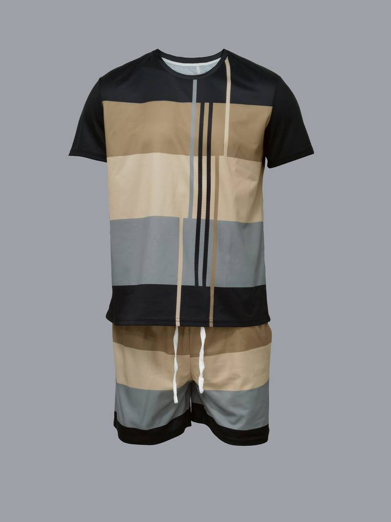 Dennis® | 2 Piece Trendy Color Block Outfits For Men