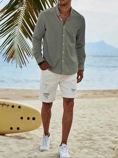 Lotis® | Casual Long-Sleeved Shirt With Button Placket