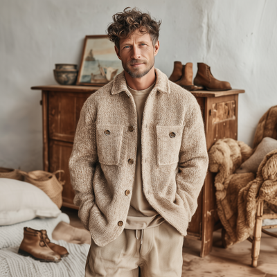 Men's Classic Casal Shirt-Style Cardigan