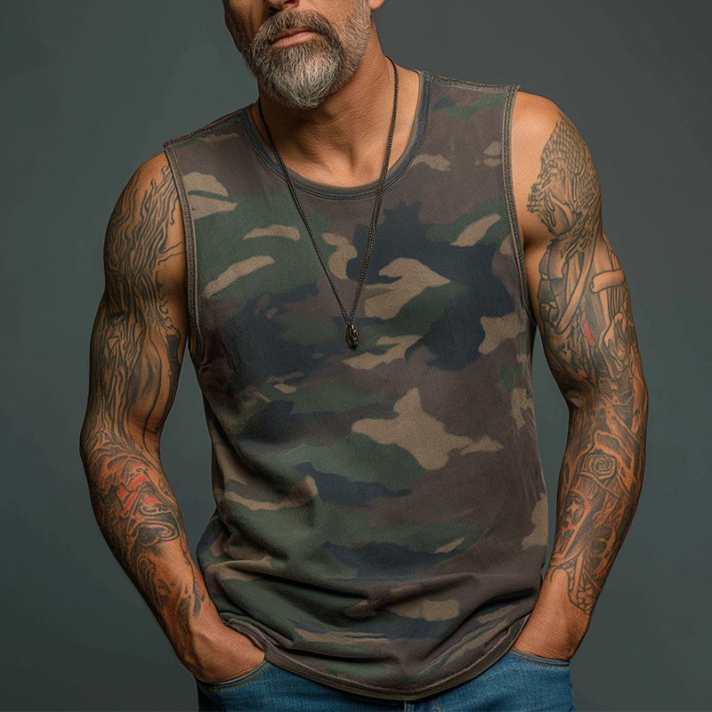 Jesse | Men'S Summer Fashion Camouflage Print Cotton Blend Tank Top