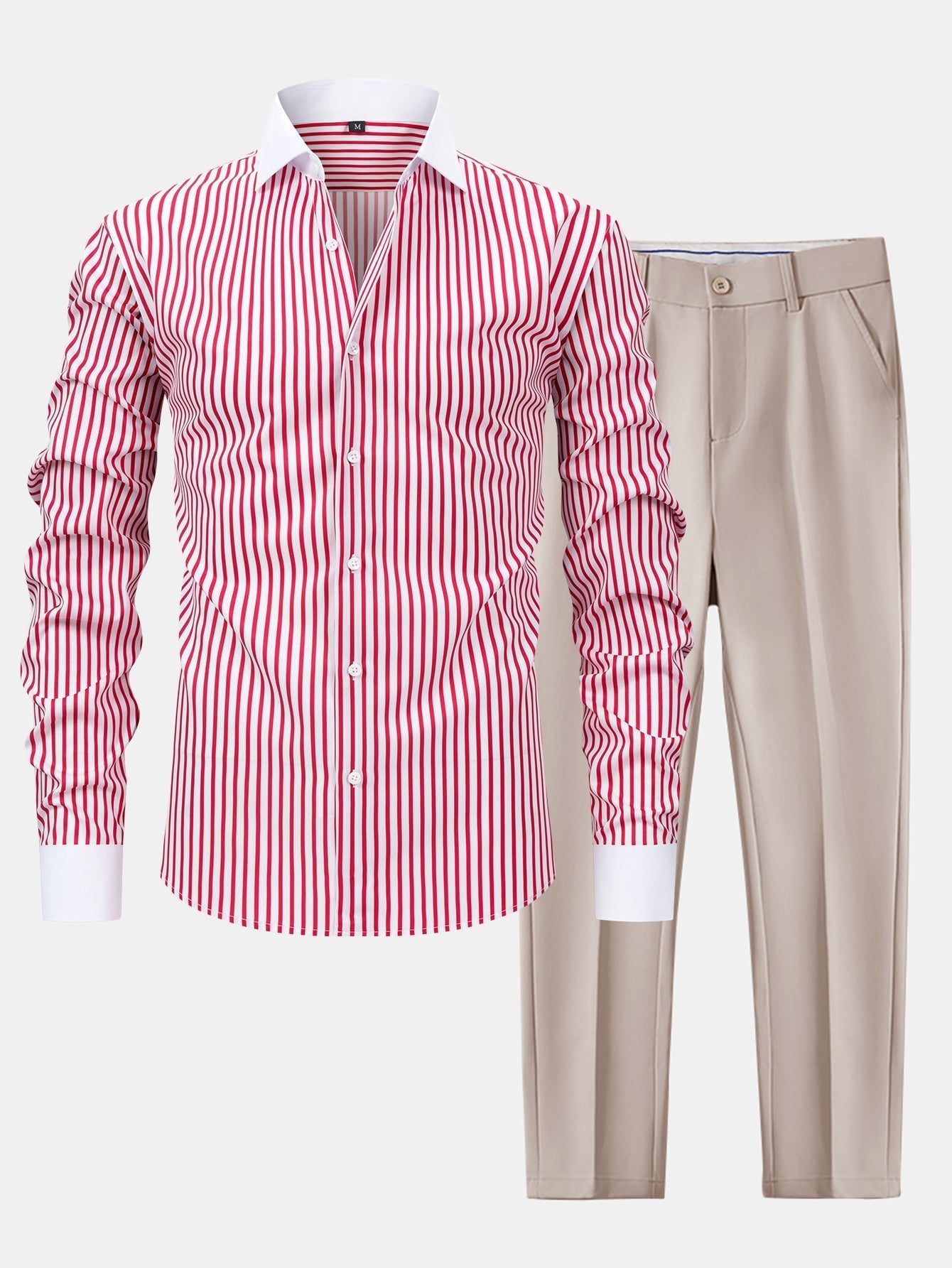 hola WINCHESTER STRIPED SHIRT & SLIM FIT TROUSERS