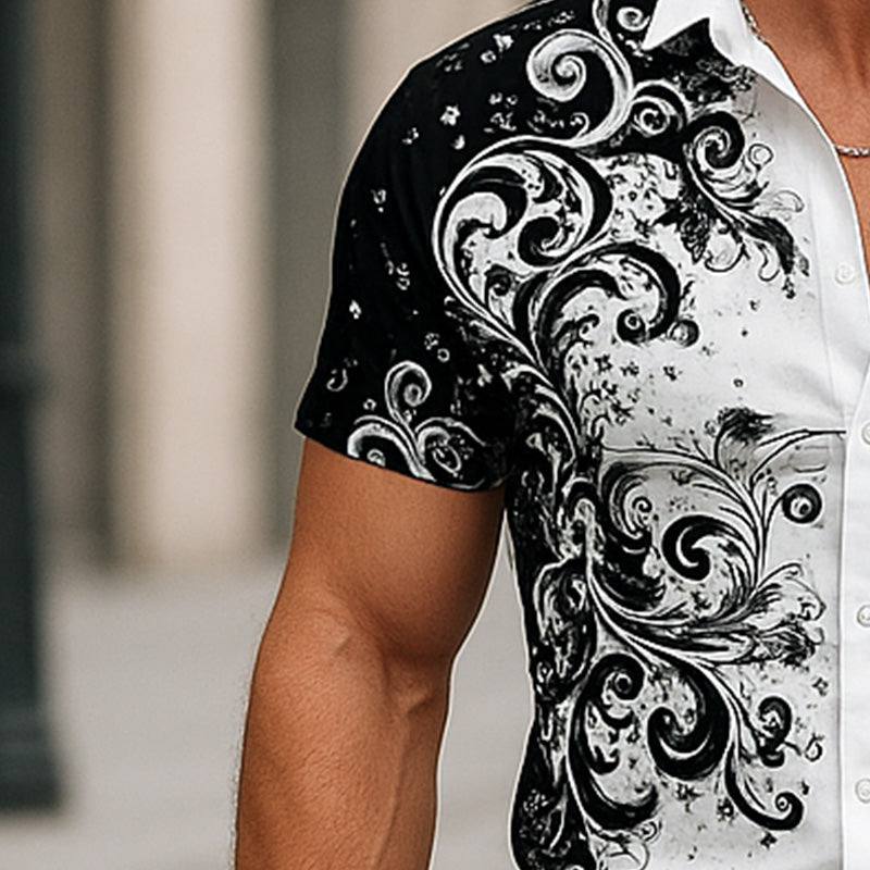 Lance | Men'S Summer Fashion Printed Cotton Short Sleeve Shirt
