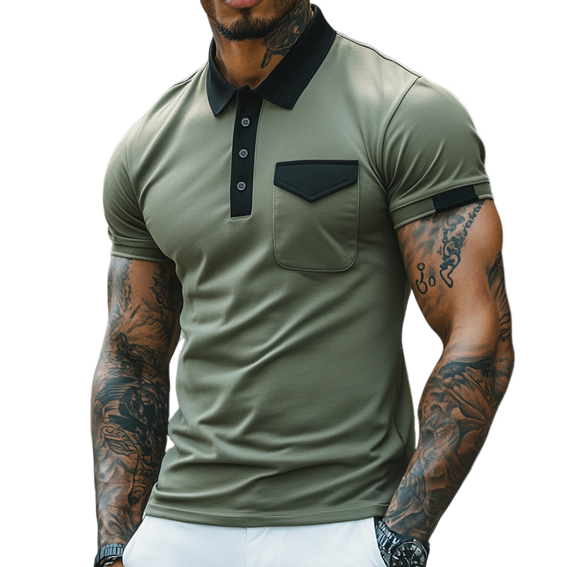Jimmy | Men'S Retro Casual Cotton Colorblock Short Sleeve Polo Shirt