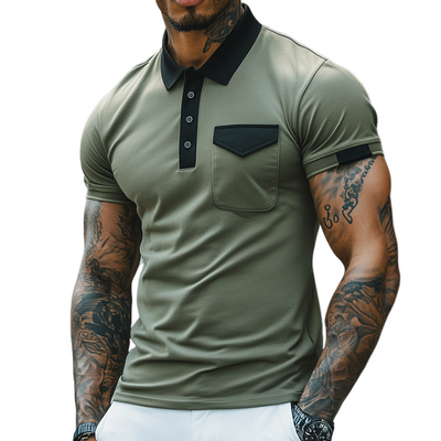 Jimmy | Men'S Retro Casual Cotton Colorblock Short Sleeve Polo Shirt