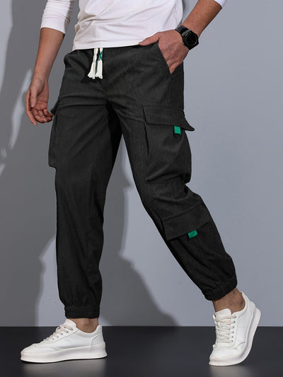 Pompeyo® | Black Cargo Pants For Men
