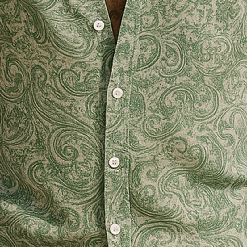 Jeff | Men'S Summer Fashion Printed Polyester Blended Short Sleeve Shirt