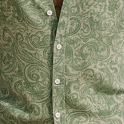 Jeff | Men'S Summer Fashion Printed Polyester Blended Short Sleeve Shirt