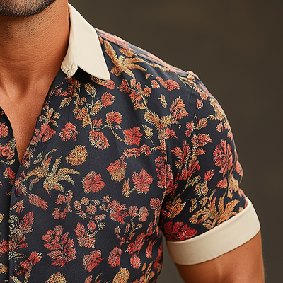 Shane | Men'S Summer Fashion Printed Cotton Blended Short Sleeve Shirt
