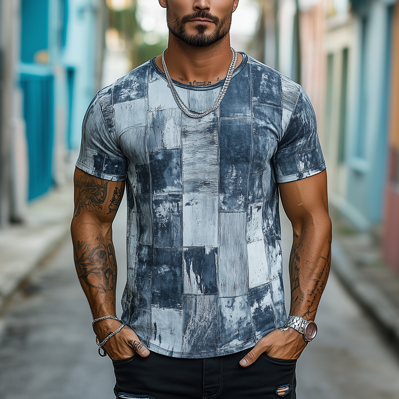 Harrison | Men'S Summer Fashion Polyester Blended Printed Short Sleeve T-Shirt