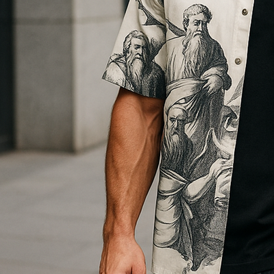 Ernie | Men'S Summer Fashion Printed Polyester Blended Short Sleeve Shirt