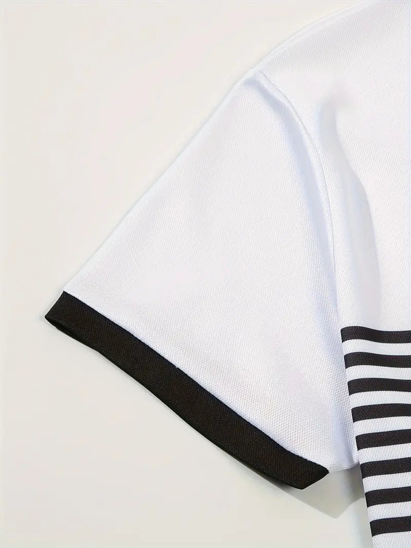 Dale® | Striped Casual Color Block Short Sleeve Shirt