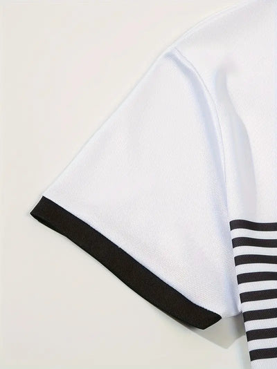 Dale® | Striped Casual Color Block Short Sleeve Shirt