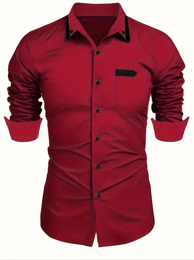 Kruz® | Color Block Long Sleeve Shirt For Men