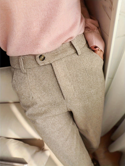 Jedediah® | Fitted Herringbone Pants