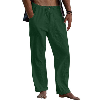 Hugo® | Straight Trousers Made Of Loose Cotton-Linen